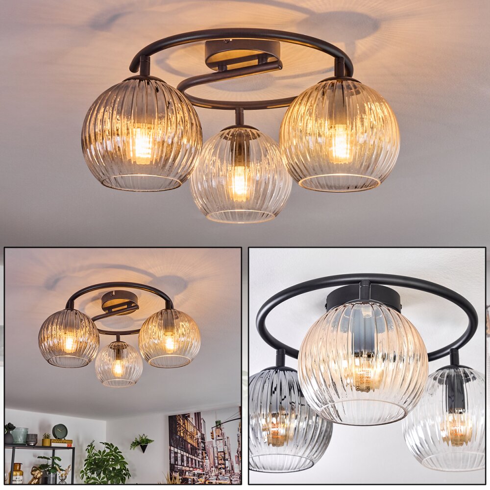 Koyoto Lampa sufitowa, Kula świetlna W kolorze bursztynu, Przezroczysty, Przydymiony, 3-punktowe main product photo