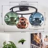 Ripoll Lampa sufitowa, Kula świetlna Niebeieski, Zielony, W kolorze miedzi, 3-punktowe