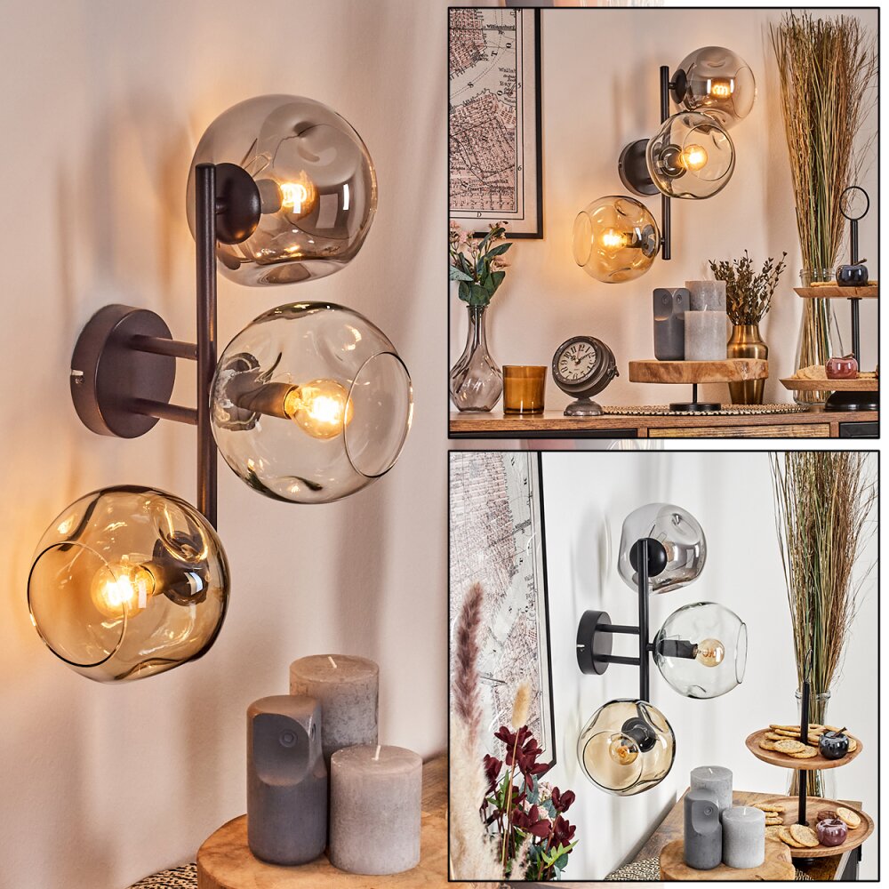 Gastor Kula świetlna, Lampa ścienna W kolorze bursztynu, Przezroczysty, Przydymiony, 3-punktowe main product photo