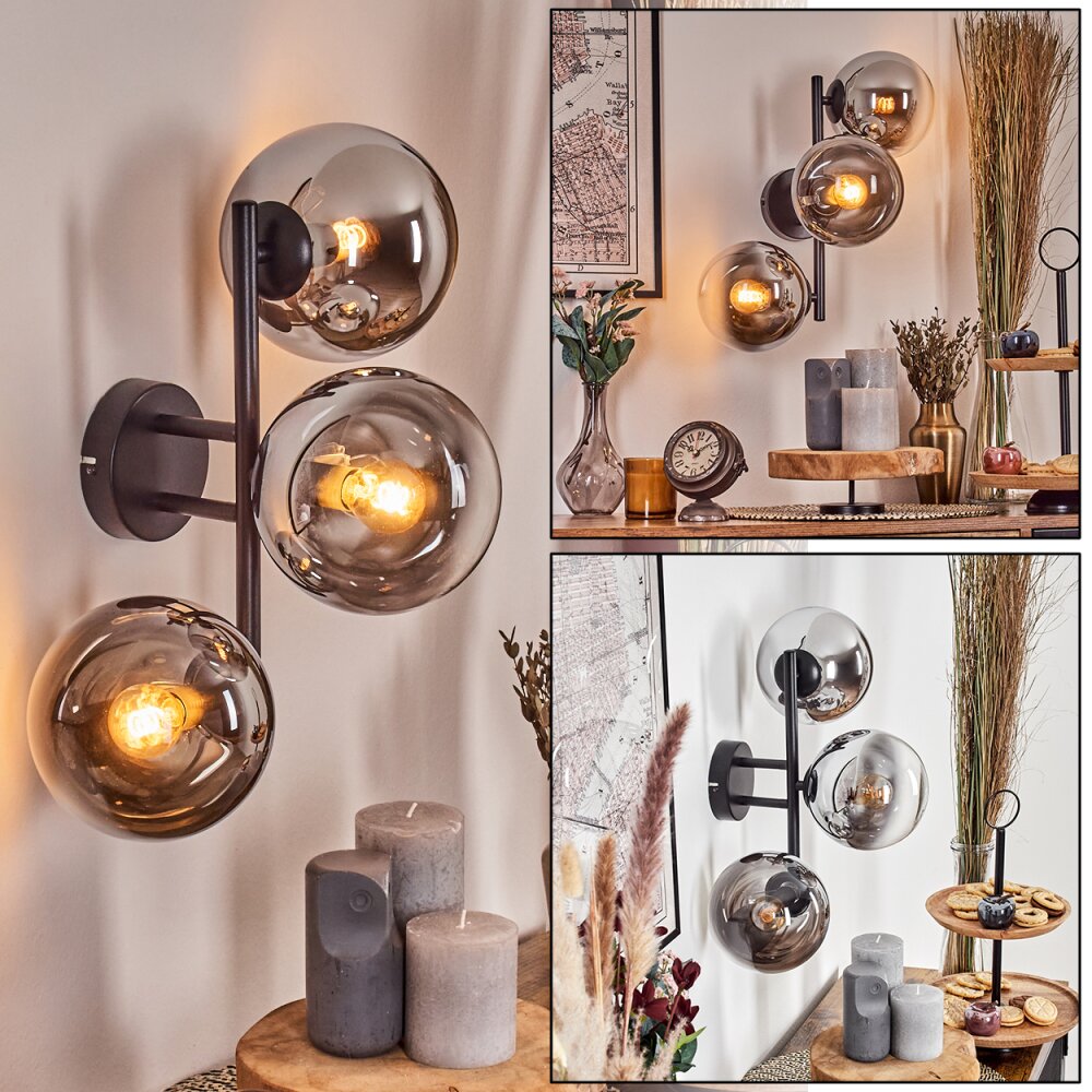 Gastor Kula świetlna, Lampa ścienna Chrom, Przezroczysty, Przydymiony, 3-punktowe main product photo