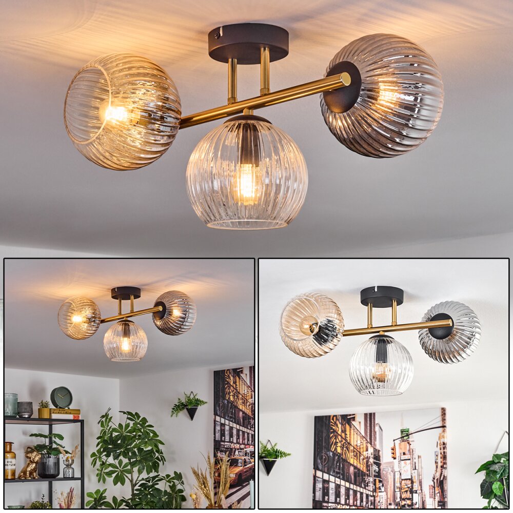 Koyoto Lampa sufitowa, Kula świetlna Złoty, Czarny, 3-punktowe main product photo