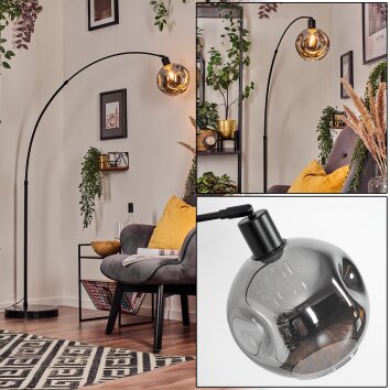 Ripoll lampa stojąca, lampa podłogowa łukowa czarny, 1-punktowy