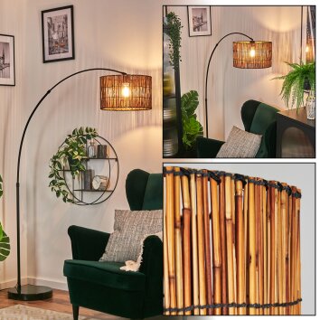 Cando lampa stojąca, lampa podłogowa łukowa czarny, 1-punktowy