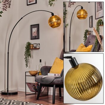 Koyoto lampa stojąca, lampa podłogowa łukowa czarny, 1-punktowy
