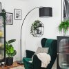 Soungou lampa stojąca, lampa podłogowa łukowa czarny, 1-punktowy, abażur materiałowy