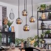 Ripoll lampa wisząca, kula świetlna, lampa wisząca kaskadowa chrom, przydymiony, 4-punktowe