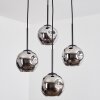 Ripoll lampa wisząca, kula świetlna, lampa wisząca kaskadowa chrom, przydymiony, 4-punktowe