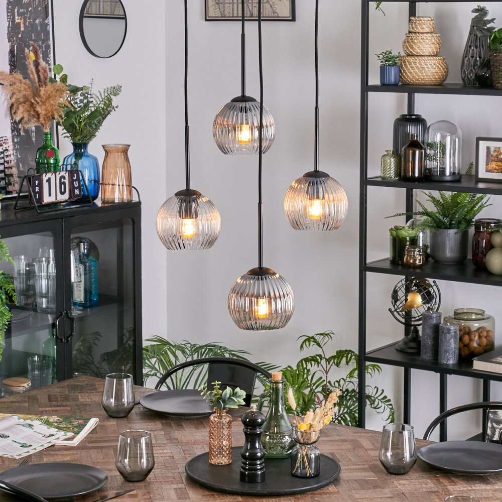 Koyoto Lampa wisząca, Kula świetlna, Lampa wiszącego klastra W kolorze bursztynu, Przezroczysty, Przydymiony, 4-punktowe main product photo