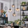 Koyoto lampa wisząca, kula świetlna, lampa wisząca kaskadowa bursztynowy, przezroczysty, przydymiony, 4-punktowe