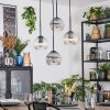 Koyoto lampa wisząca, kula świetlna, lampa wisząca kaskadowa bursztynowy, przezroczysty, przydymiony, 4-punktowe