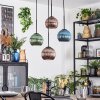 Koyoto lampa wisząca, kula świetlna, lampa wisząca kaskadowa niebeieski, zielony, miedziany, 4-punktowe