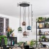 Koyoto lampa wisząca, kula świetlna, lampa wisząca kaskadowa niebeieski, zielony, miedziany, 4-punktowe