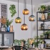 Koyoto lampa wisząca, kula świetlna, lampa wisząca kaskadowa niebeieski, zielony, miedziany, 4-punktowe