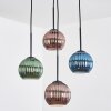 Koyoto lampa wisząca, kula świetlna, lampa wisząca kaskadowa niebeieski, zielony, miedziany, 4-punktowe