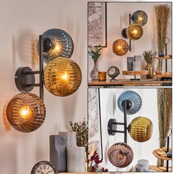 Koyoto Kula świetlna, Lampa ścienna Niebeieski, Złoty, W kolorze miedzi, 3-punktowe