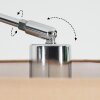 Soungou lampa stojąca, lampa podłogowa łukowa chrom, czarny, 1-punktowy, abażur z materiału