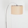 Soungou lampa stojąca, lampa podłogowa łukowa chrom, czarny, 1-punktowy, abażur z materiału