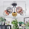 Ripoll lampa sufitowa, kula świetlna chrom, złoty, przezroczysty, miedziany, przydymiony, 5-punktowe