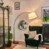 Bassagoda lampa stojąca, lampa podłogowa łukowa czarny, 1-punktowy, abażur z materiału
