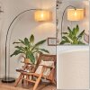 Bassagoda lampa stojąca, lampa podłogowa łukowa chrom, czarny, 1-punktowy, abażur materiałowy