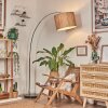Bongal lampa stojąca, lampa podłogowa łukowa chrom, czarny, 1-punktowy, abażur z materiału