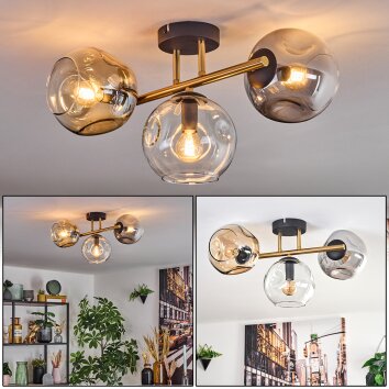 Ripoll Lampa sufitowa, Kula świetlna Złoty, Czarny, 3-punktowe