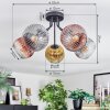 Ripoll lampa sufitowa, kula świetlna złoty, przezroczysty, miedziany, przydymiony, 5-punktowe