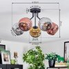Ripoll lampa sufitowa, kula świetlna chrom, złoty, miedziany, przydymiony, 5-punktowe