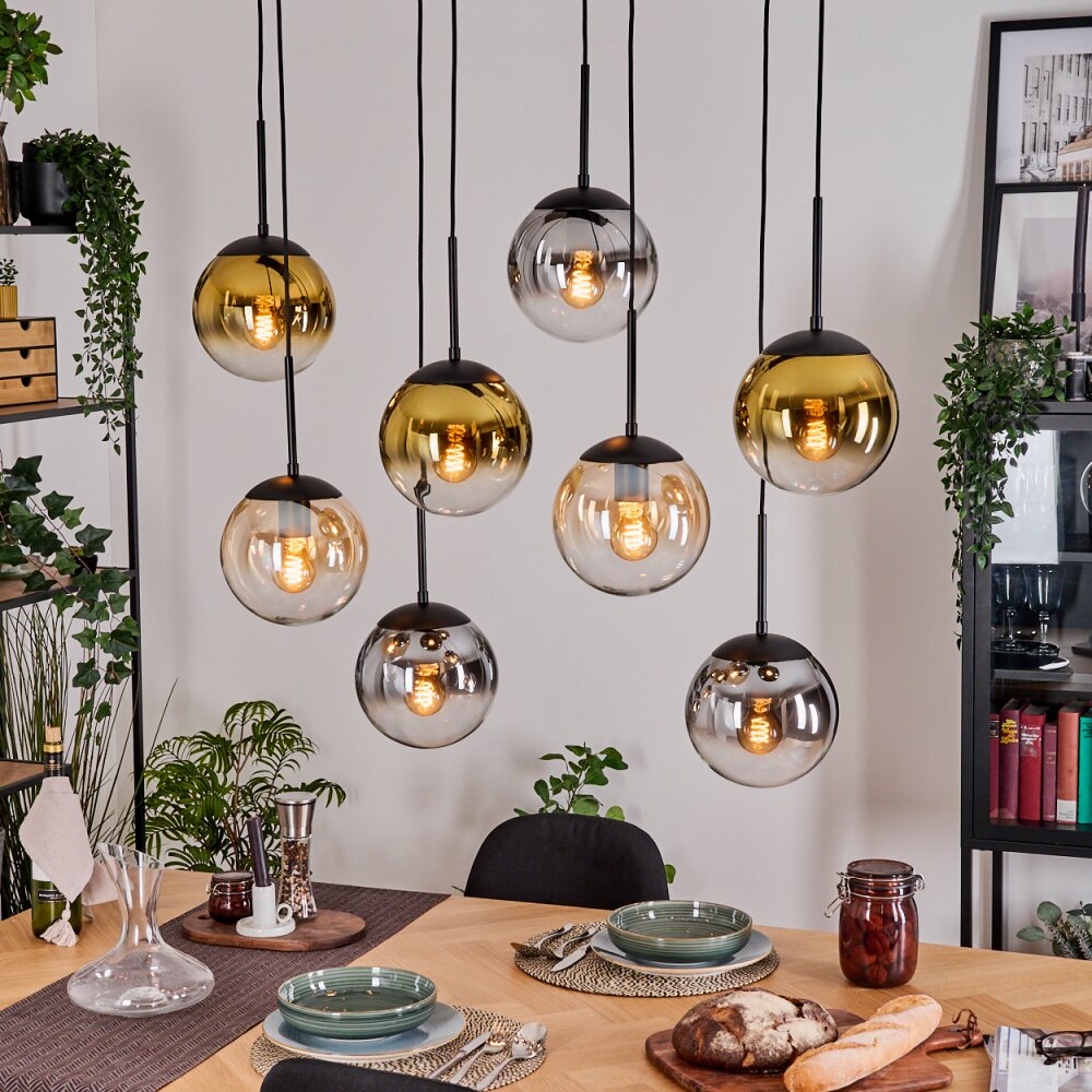 Gastor Lampa wisząca, Kula świetlna, Lampa wisząca W kolorze bursztynu, Złoty, Przezroczysty, Przydymiony, 8-punktowe main product photo