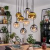 Gastor Lampa wisząca, Kula świetlna, Lampa wisząca W kolorze bursztynu, Złoty, Przezroczysty, Przydymiony, 8-punktowe