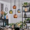 Ripoll lampa wisząca, kula świetlna, lampa wisząca kaskadowa niebeieski, zielony, miedziany, 4-punktowe
