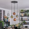 Ripoll lampa wisząca, kula świetlna, lampa wisząca kaskadowa niebeieski, zielony, miedziany, 4-punktowe