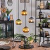 Koyoto lampa wisząca, kula świetlna, lampa wisząca kaskadowa niebeieski, złoty, zielony, 4-punktowe
