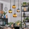 Koyoto lampa wisząca, kula świetlna, lampa wisząca kaskadowa niebeieski, złoty, zielony, 4-punktowe