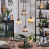 Ripoll lampa wisząca, kula świetlna, lampa wisząca kaskadowa bursztynowy, przezroczysty, przydymiony, 4-punktowe