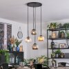 Ripoll lampa wisząca, kula świetlna, lampa wisząca kaskadowa bursztynowy, przezroczysty, przydymiony, 4-punktowe