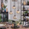 Ripoll lampa wisząca, kula świetlna, lampa wisząca kaskadowa chrom, przezroczysty, przydymiony, 4-punktowe