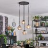 Ripoll lampa wisząca, kula świetlna, lampa wisząca kaskadowa chrom, przezroczysty, przydymiony, 4-punktowe
