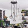 Ripoll lampa wisząca, kula świetlna, lampa wisząca kaskadowa chrom, przezroczysty, przydymiony, 4-punktowe