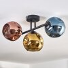 Ripoll lampa sufitowa, kula świetlna niebeieski, złoty, miedziany, 3-punktowe
