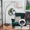 Bassagoda lampa stojąca, lampa podłogowa łukowa czarny, 1-punktowy, abażur z materiału