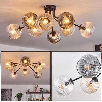 Koyoto Lampa sufitowa, Kula świetlna W kolorze bursztynu, Przezroczysty, Przydymiony, 8-punktowe