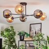 Koyoto lampa sufitowa, kula świetlna 78 cm bursztynowy, chrom, przydymiony, 6-punktowe