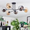 Koyoto lampa sufitowa, kula świetlna 78 cm bursztynowy, chrom, przydymiony, 6-punktowe