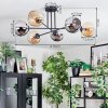 Koyoto lampa sufitowa, kula świetlna 78 cm bursztynowy, chrom, przydymiony, 6-punktowe