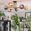 Koyoto lampa sufitowa, kula świetlna 78 cm bursztynowy, chrom, przydymiony, 6-punktowe