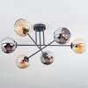 Koyoto lampa sufitowa, kula świetlna 78 cm bursztynowy, chrom, przydymiony, 6-punktowe
