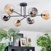 Koyoto lampa sufitowa, kula świetlna 78 cm bursztynowy, chrom, przydymiony, 6-punktowe