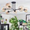 Koyoto lampa sufitowa, kula świetlna 78 cm bursztynowy, przezroczysty, 6-punktowe