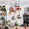 Gastor Lampa wisząca, Kula świetlna, Lampa wisząca W kolorze bursztynu, Chrom, Przezroczysty, W kolorze miedzi, Przydymiony, 8-punktowe